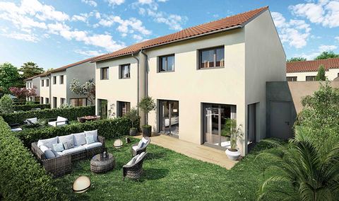Rendu d'une maison jumelée à un étage avec jardin privatif